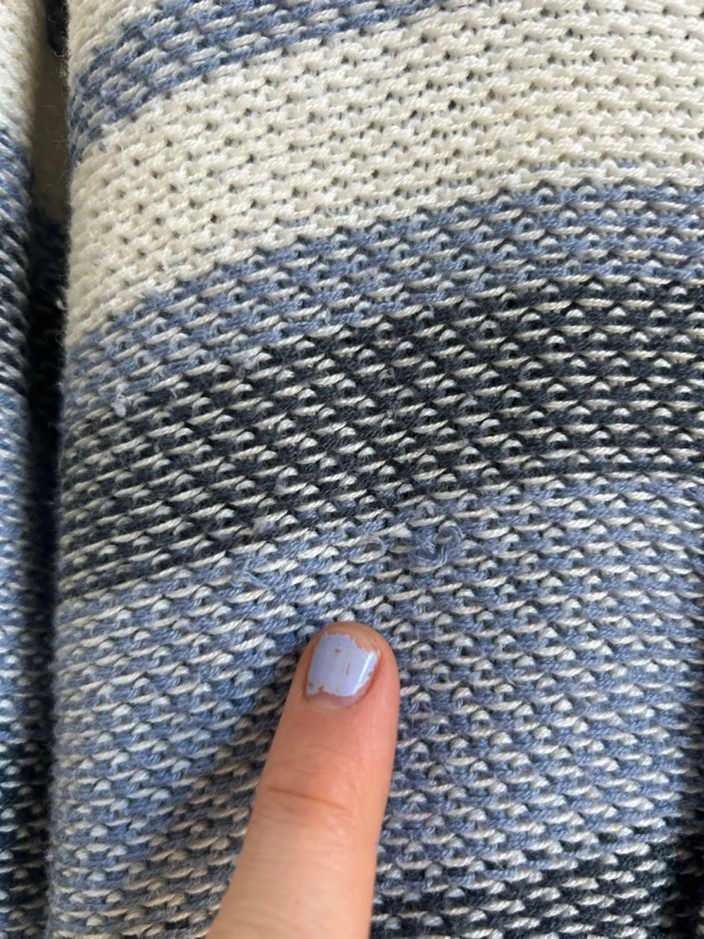 O'Neill Striped V-Neck Beach Hoodie Sweater in Light Blue, White, and Gray - Picture 8 of 9